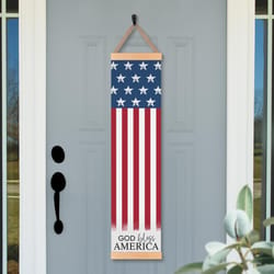 P Graham Dunn Multicolored Wood 43.75 in. H God Bless America Banner Decoration