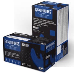 Gloveworks Nitrile Disposable Gloves Medium Royal Blue Powder Free 100 pk