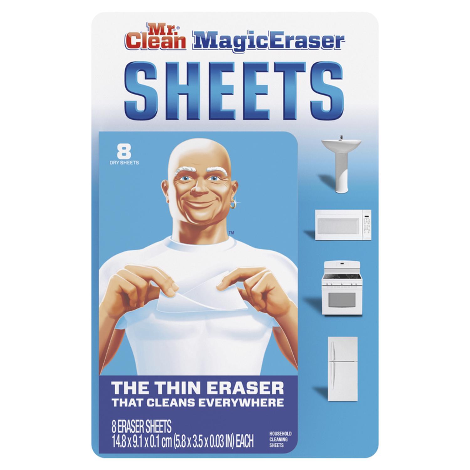 Photos - Household Cleaning Tool Mr. Clean Sheets Non-Scratch Magic Eraser For Multi-Purpose 5.7 in. L 8 pk 80359550 