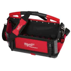 Milwaukee  PACKOUT  11 in. W x 17 in. H Polyester  Tool Tote  32 pocket Black/Red  1 pc. 