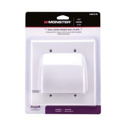 Monster Just Hook It Up White 2 gang Plastic Cable/Telco Wall Plate 1 pk