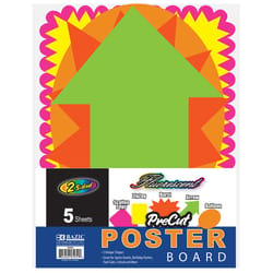 Bazic Products Pre-Cut Shapes 11.46 in. W X 13.7 in. L Assorted Poster Board