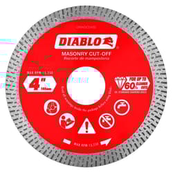 Diablo 4 in. D X 7/8 in. Diamond Masonry Cut-Off Disc 1 pk