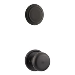 Kwikset Signature Hancock Knob Iron Black Inside Trim Dummy Handleset 1-3/4 in.