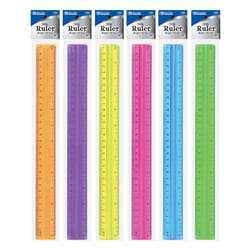 Bazic Products 12 in. L X 0.47 in. W Plastic Handle Grip Ruler Metric and SAE