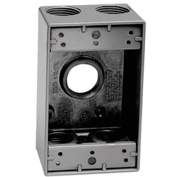 Sigma Engineered Solutions New Work 18.3 cu in Rectangle Die-Cast Metal 1 gang Weatherproof Box Gray