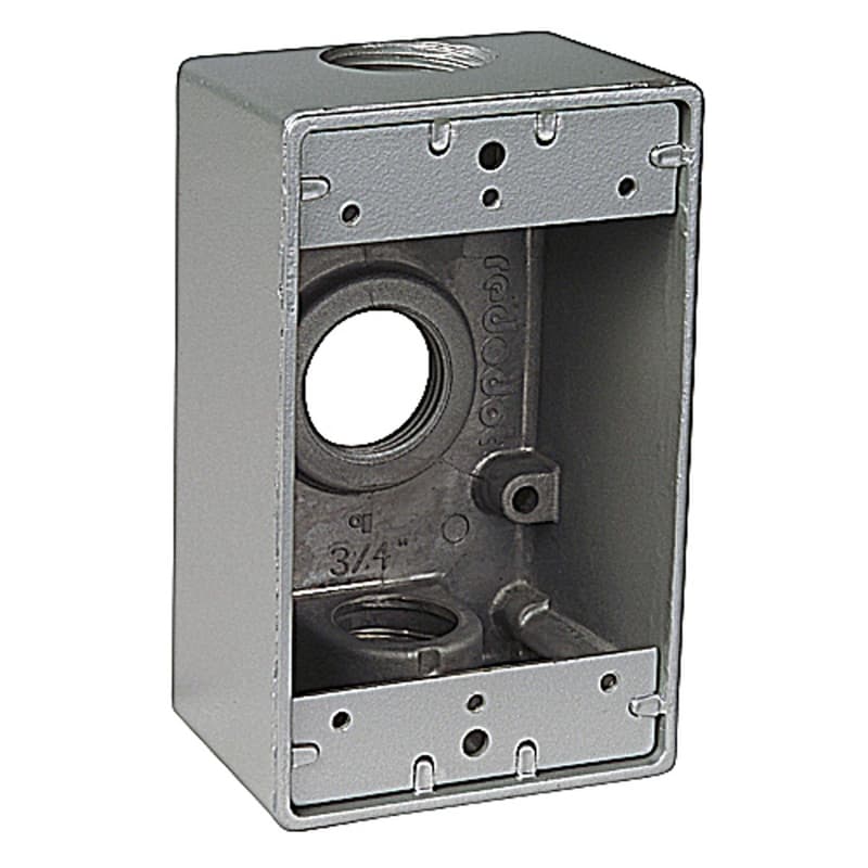 UPC 042269650305 product image for Red Dot 4-9/16 in. Rectangle Aluminum 1 gang Weatherproof Box 1 Gang Silver | upcitemdb.com