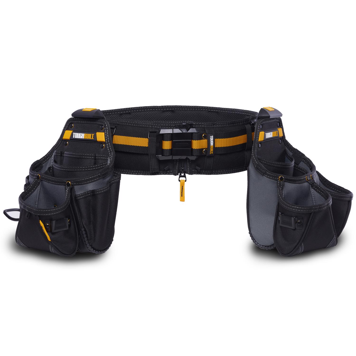 ToughBuilt 27 pocket Polyester Tradesman Tool Belt Set 9 in. L X 12.5 in. H  Black/Yellow L 32 in to - Ace Hardware