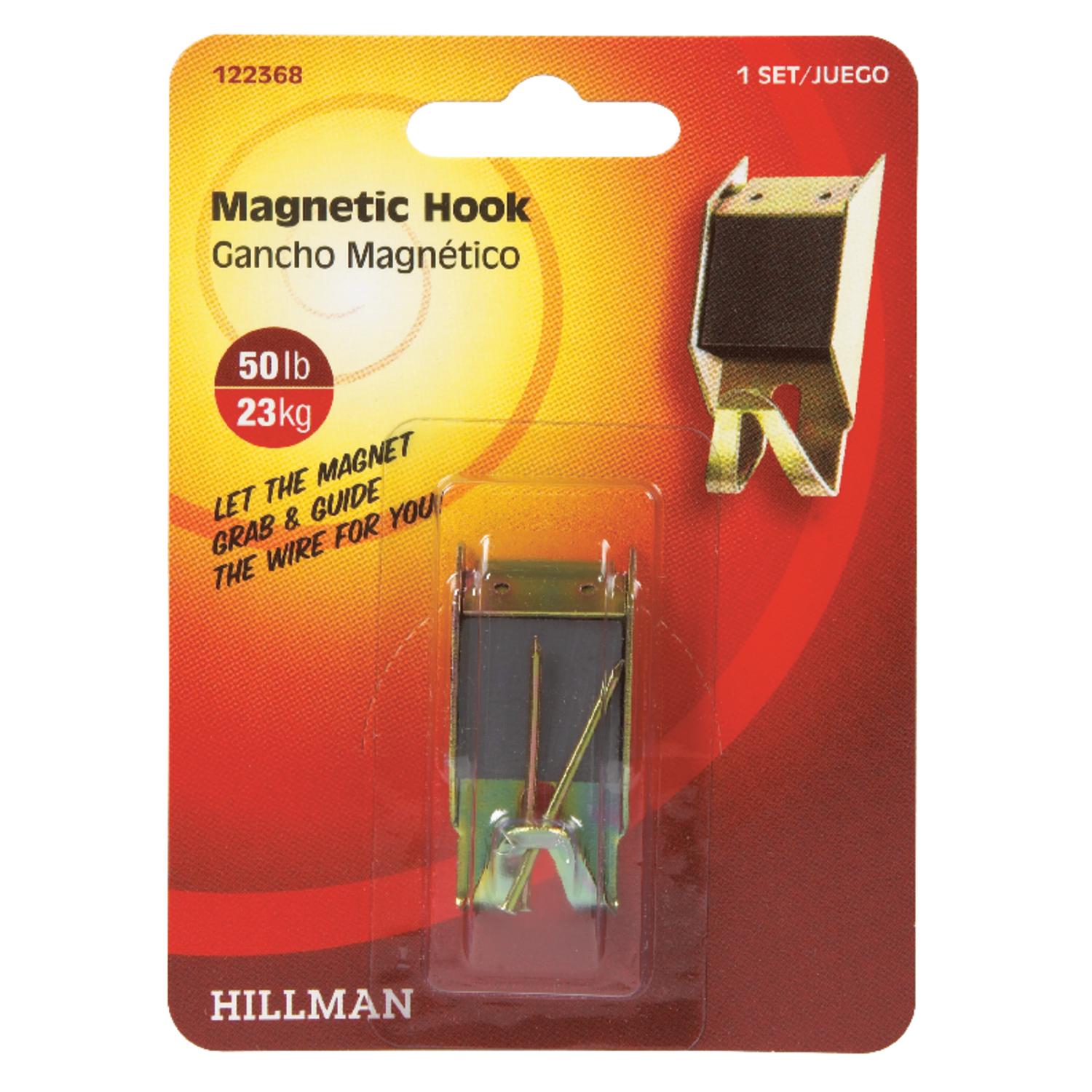 Hillman AnchorWire Brass-Plated Magnetic Picture Hanger 50 Lb 1 Pk ...