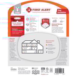 First Alert Voice Alert Hard-Wired Photoelectric Smoke Detector 1 pk