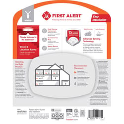 First Alert Voice Alert Hard-Wired Photoelectric Smoke Detector 1 pk