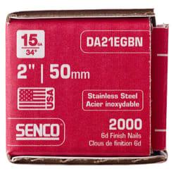 Senco 2 in. L X 15 Ga. Angled Strip Stainless Steel Finish Nails 34 deg 2,000 pk
