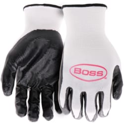 Boss Men's Indoor/Outdoor Dipped Protection Gloves Black/White L 5 pair