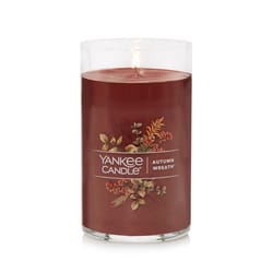 Yankee Candle Signature Brown Autumn Wreath Scent Pillar Candle 14.25 oz