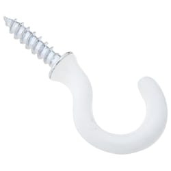 National Hardware Vinyl Coated White Steel 3/4 in. L Cup Hook 10 lb 5 pk