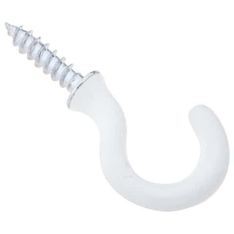 National Hardware Vinyl Coated White Steel 3/4 in. L Cup Hook 10