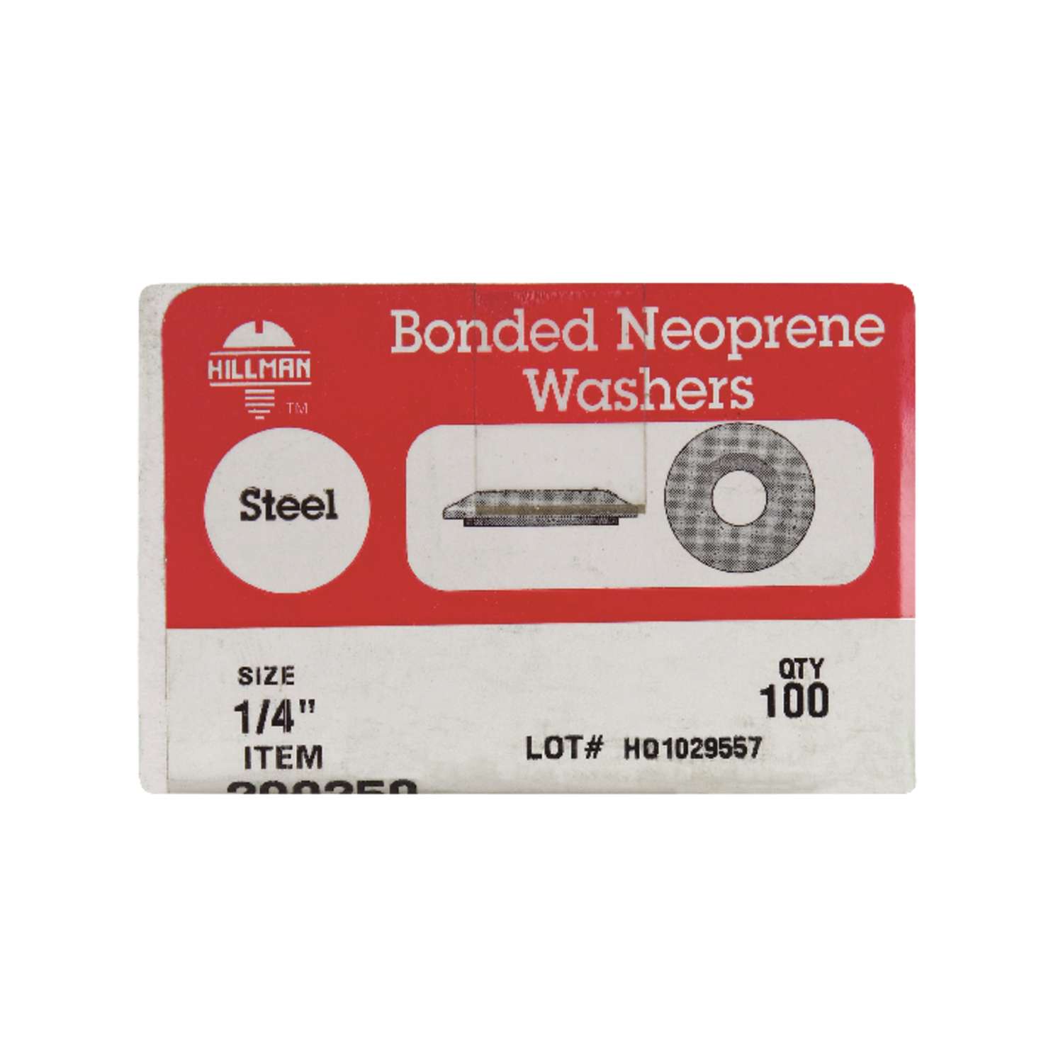 Hillman Zinc-Plated Steel 1/4 in. Bonded Neoprene Washer 100 pk Hillman Zinc-Plated Steel 1/4 in. Bonded Neoprene Washer 100 pk