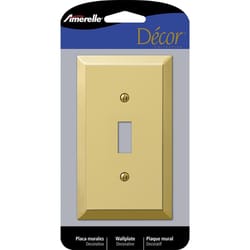 Amerelle Century Polished Bronze 1 gang Stamped Steel Toggle Wall Plate 1 pk