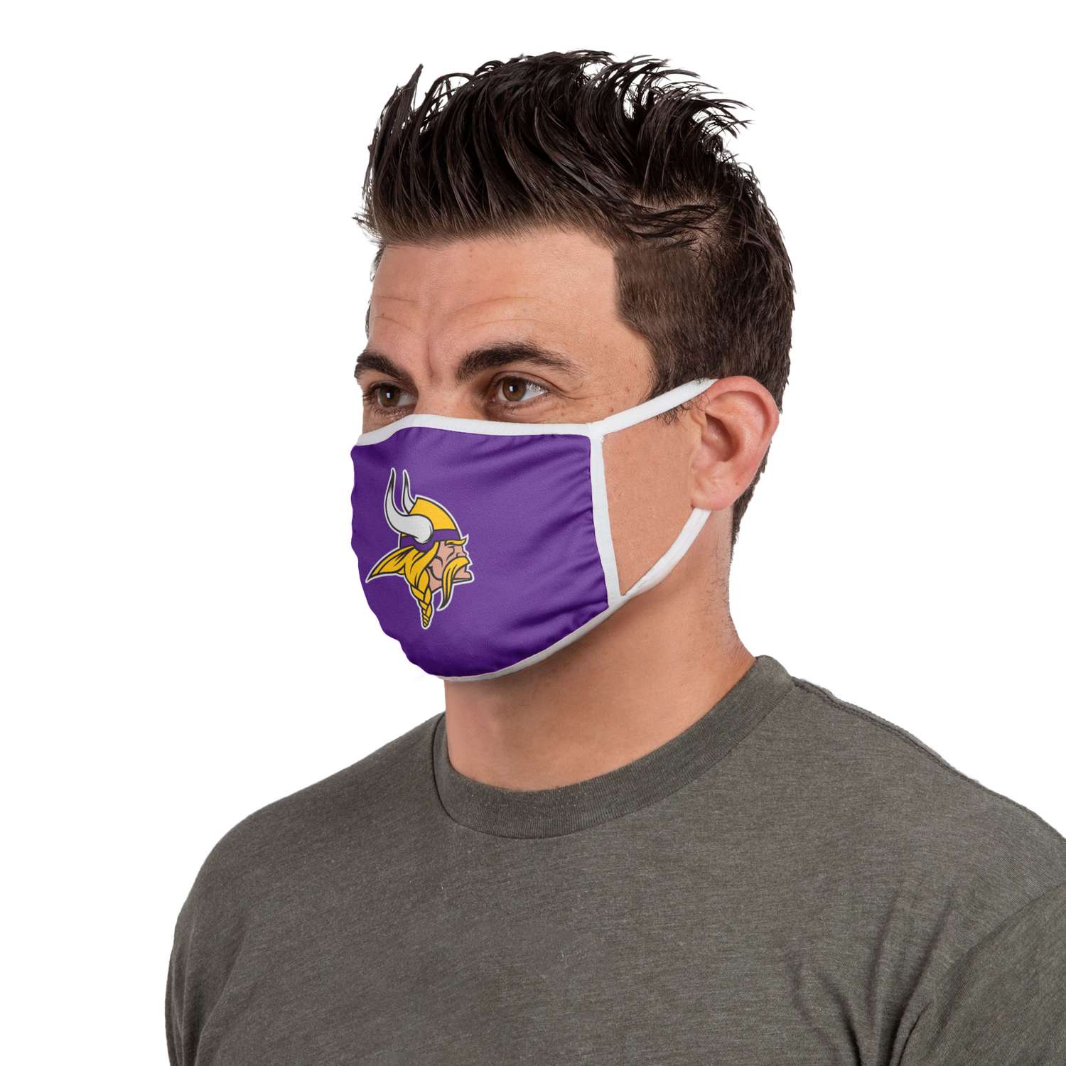 NFL Minnesota Vikings ADULT SIZE Adjustable Face Mask Two Packs (4 Masks)