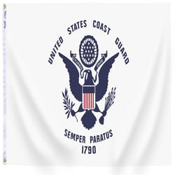 Annin Flagmakers US Coast Guard Military Flag 36 in. H X 5 ft. L