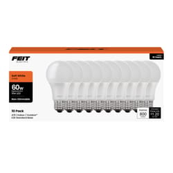 Feit A19 E26 (Medium) LED Bulb Warm White 60 Watt Equivalence 10 pk