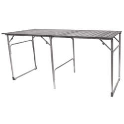GCI Outdoor Slim-Fold Table XL Black Rectangular Aluminum Folding Patio Table