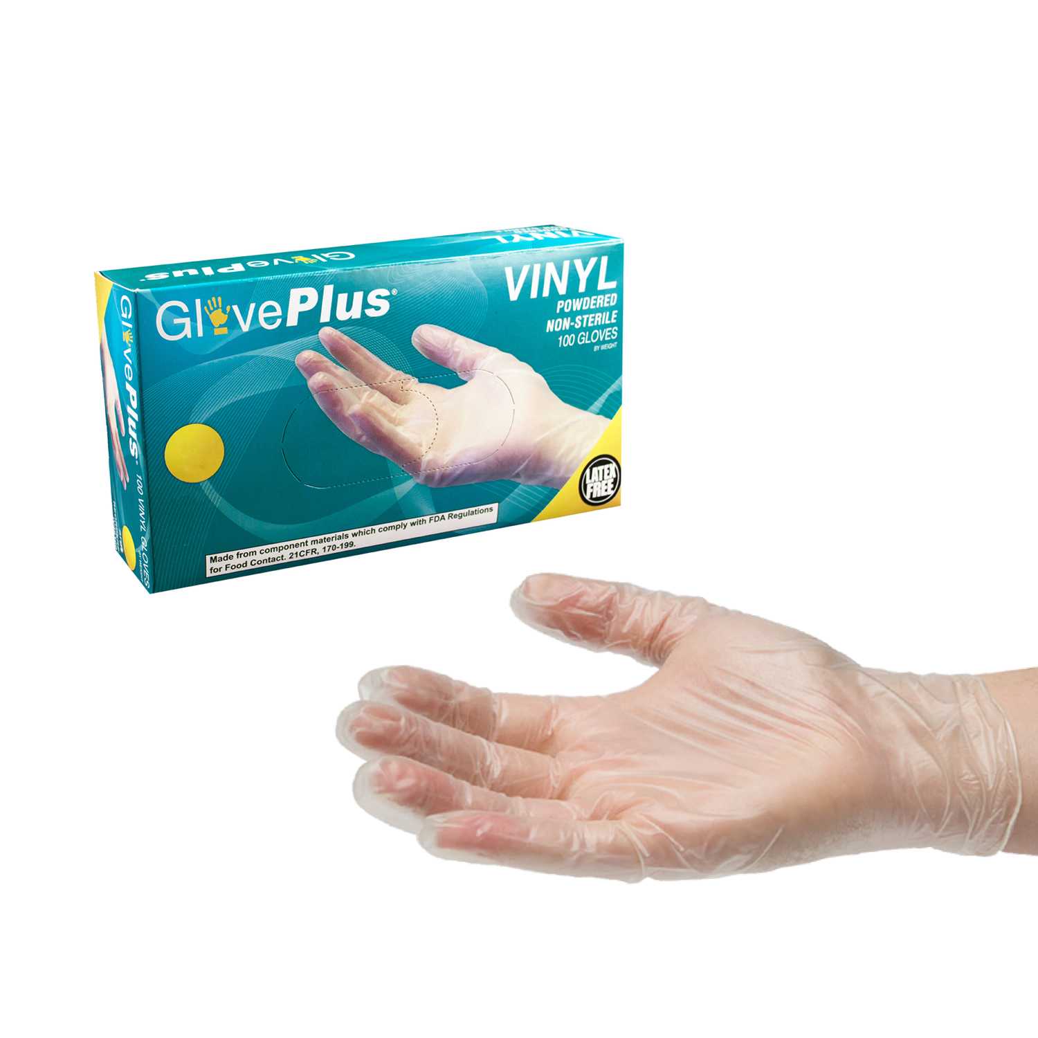 GlovePlus Vinyl Disposable Gloves XL 100 pk Clear Ace Hardware