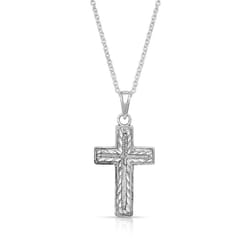 Montana Silversmiths Women's Captured in Faith Cross Silver Necklace Brass Water Resistant