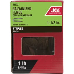 Ace 0.25 in. W X 1-1/2 in. L Galvanized Steel Fence Staples 1 lb