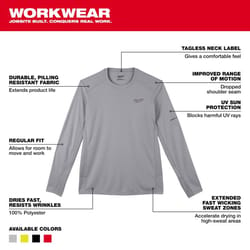 Milwaukee L/XL Long Sleeve Unisex Crew Neck Gray Shirt