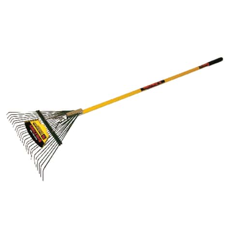 Seymour S500 Industrial 65 in. 24 Tine Steel Leaf Rake Aluminum Handle ...