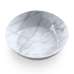 TarHong 25 oz Gray/White Melamine Carrara Marble Bowl 9.1 in. D 1 pc