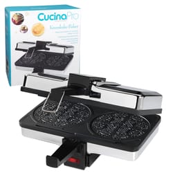 CucinaPro 2 waffle Silver Stainless Steel Krumkake Baker