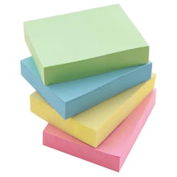 Bazic Products 2 in. W X 1.5 in. L Assorted Pastel Sticky Notes 4 pad