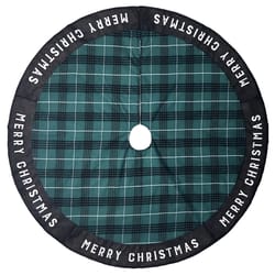 Celebrations Home Black/Green/White Woodland Plaid Indoor Christmas Decor 27 in.