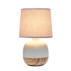 Simple Designs 12 in. Gray/Light Brown Table Lamp