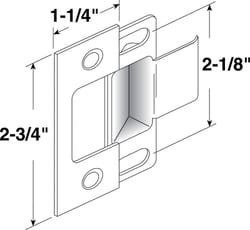 Prime-Line 2.75 in. H X 1.25 in. L Polished Brass Brass Door Strike