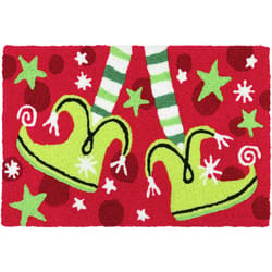 Jellybean Dancing Elfin Feet 20 in. W X 30 in. L Multi-Color Patten Polyester Accent Rug