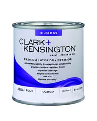 Clark+Kensington High-Gloss Regal Blue Premium Paint Exterior and Interior 1/2 pt