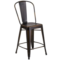 Flash Furniture 1 pk Brown Metal Contemporary Bar Stool