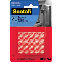 3M Scotch Rubber Self Adhesive Bumper Pad Clear Round 1/2 in. W X 1/2 in. L 20 pk