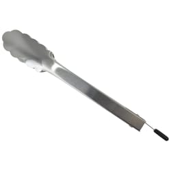 R&M International Stainless Steel Black/Silver Grill Tongs