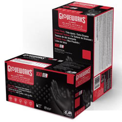 Gloveworks Nitrile Disposable Gloves X-Large Black Powder Free 100 pk