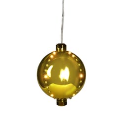 Celebrations LED Gold Snow Fall Ornament 4 in. Hanging Decor