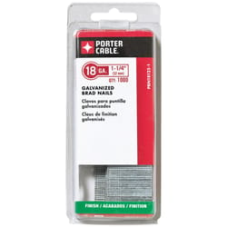 Porter Cable 1-1/4 in. L X 18 Ga. Straight Strip Galvanized Brad Nails 1,000 pk