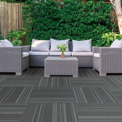 Foss Dura-Lock 24 in. W X 24 in. L Sky Gray Couture Polyethylene Terephthalate Carpet Tile