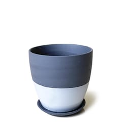 Chive Dyad 5 in. D Ceramic Flower Pot Black