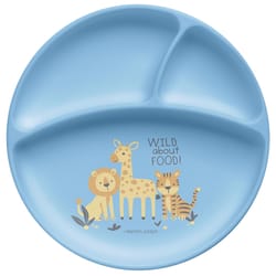 Stephen Joseph Blue Silicone Zoo Plate 8 in. D 1 pc