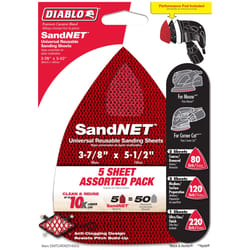 WARRIOR Detail Sander Replacement Pads Assorted Set 5 Pc. for