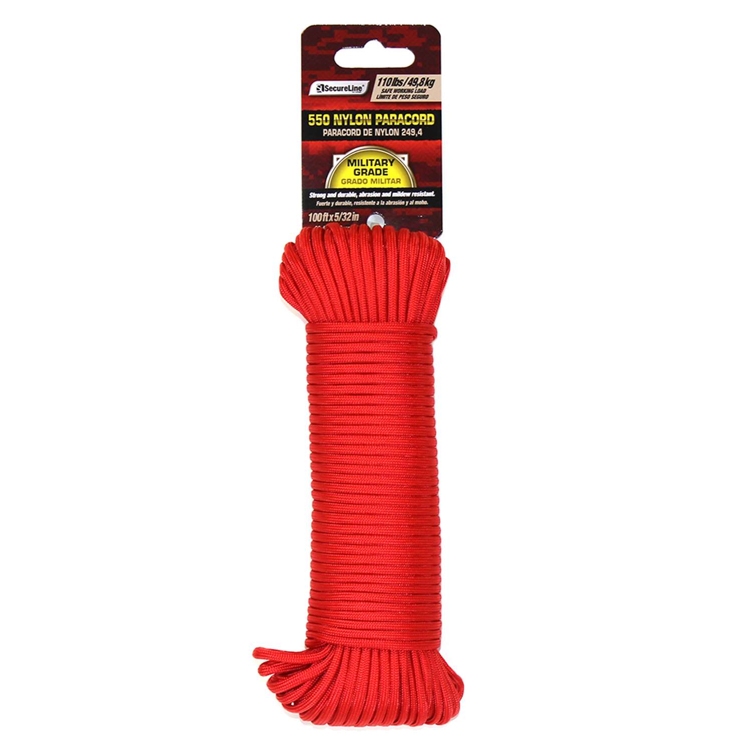 Details about   Secure Line550 Nylon Paracord  400 Feet red 500LB Max Load 